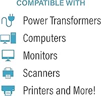 Vista 5 de Cables To Go Alargue calibre 18 según el sistema de medición AWG, para ahorrar enchufes, con receptor NEMA 5-15 a enchufe NEMA 5-15, color negro.