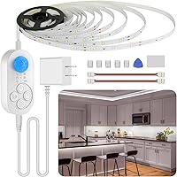 Vista 1 de Tira de luces LED enchufables con sensor de movimiento para debajo del gabinete, blanco frío, 6000 K, superbrillante, 2000 lm con adaptador de 12 V