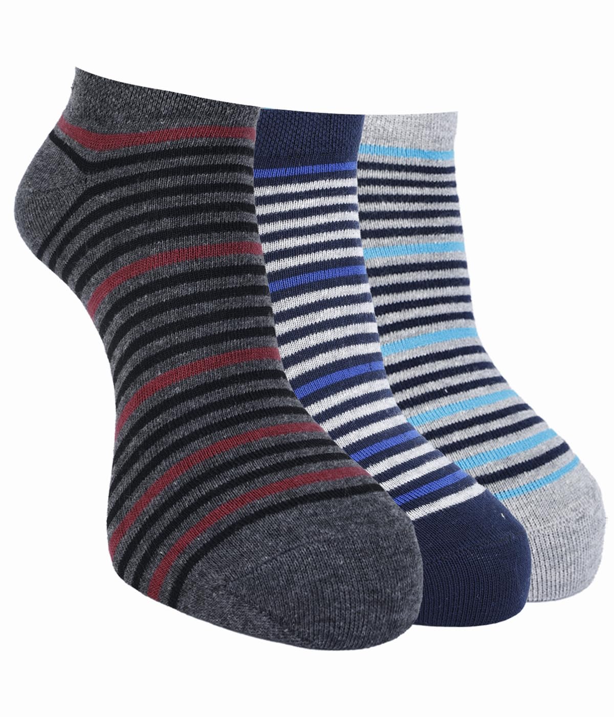 force nxt BY Dollar Socks for Men Solid Ankle Length Cotton Socks, Free Size, Pack of 3 (Multicoloured)-picture-35