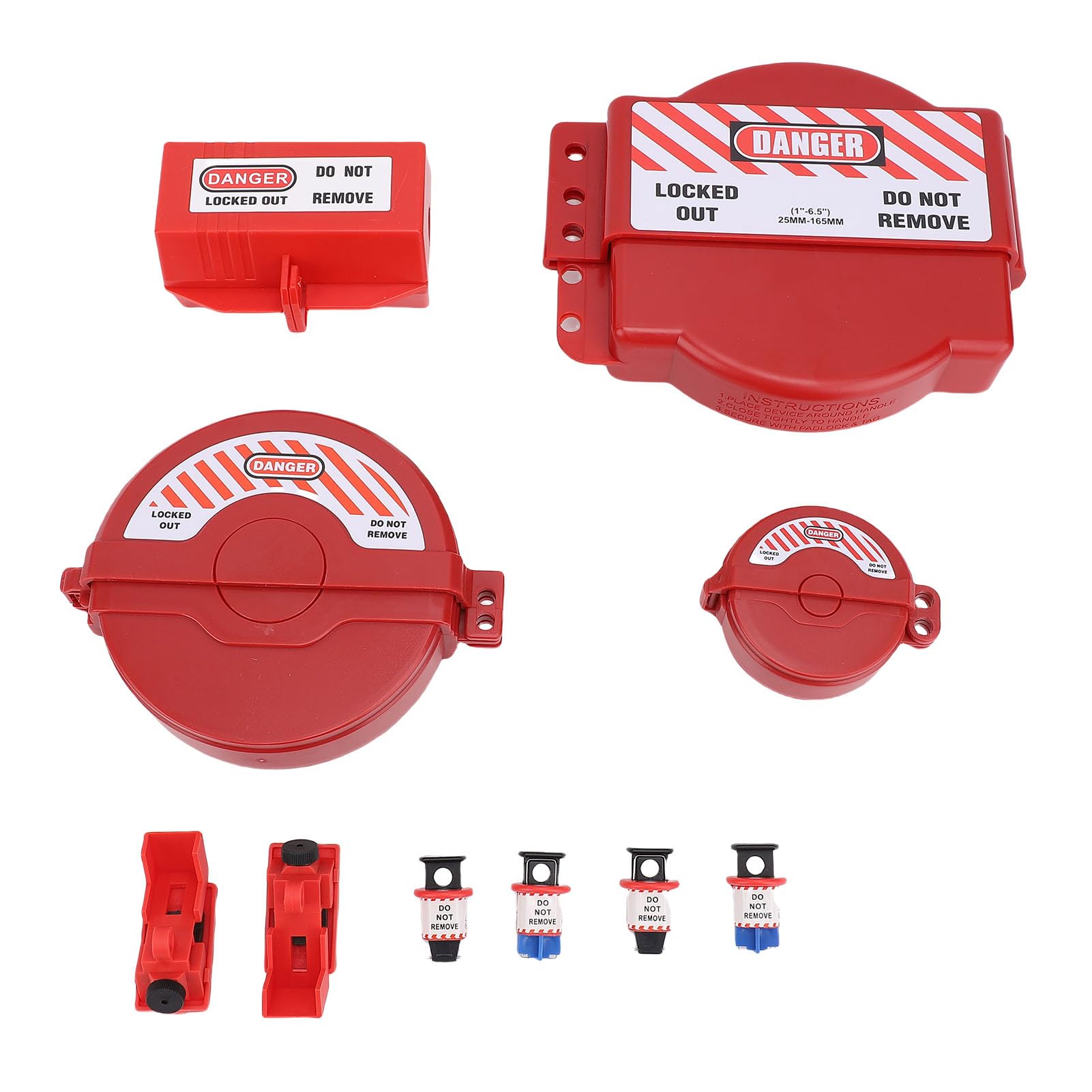 RiToEasysports Kit de bloqueo con caja de herramientas, kit de candados de seguridad industrial para mantenimiento de aparatos eléctricos, abrazadera y cierres universales con