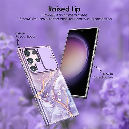 Miniatura 3 de Funda para Samsung Galaxy S23 Ultra con Cubierta Deslizante para Cámara, Funda Samsung S23 Ultra Resistente a Golpes Delgada Fina Ligera, Patrón