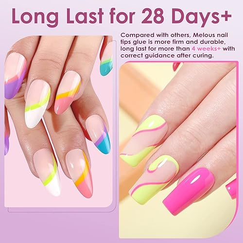 Miniatura 5 de Pegamento en gel para uñas de gel sólido Melous para puntas de uñas acrílicas, uñas a presión de larga duración U V pegamento gel para extensión de