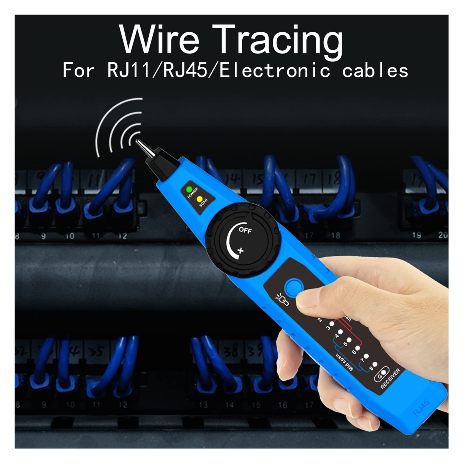Detector de pared, NF-810 Kit de probador de cable de red for RJ11 RJ45 CAT5 CAT6 LAN Cable múltiples funciones rastreador de cable wiremap P OE Tel Pruebas