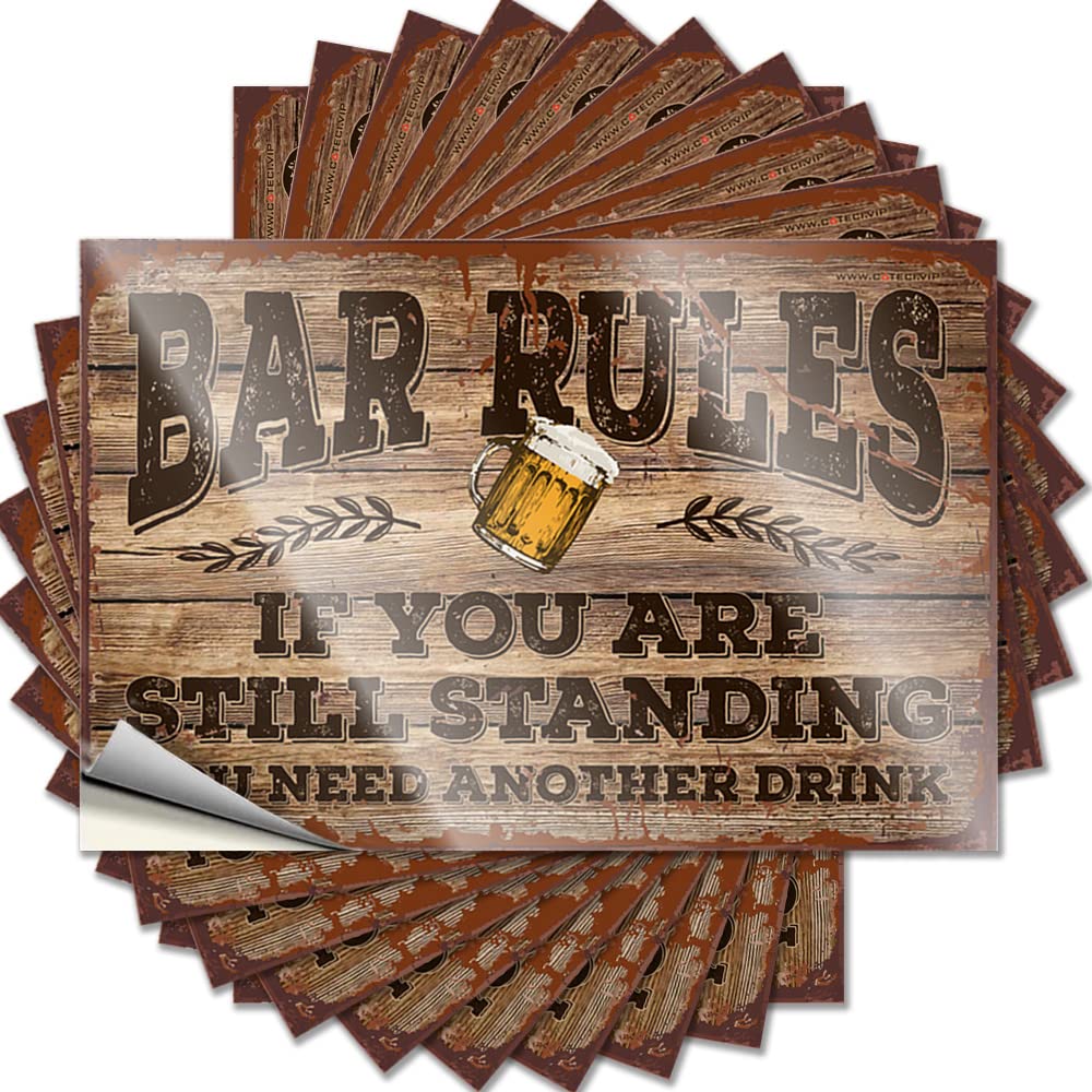 Stickers Bumper Outdoor Vinyl Bar Rules & Car Decor Easy Apply Decals for Outside of(8X12CM-5Pcs)