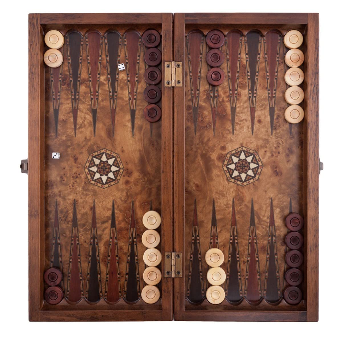 Backgammon Fait Main En Bois Avec Couverture - Plateau De Jeu Artisanal Aziz Khan (2021)