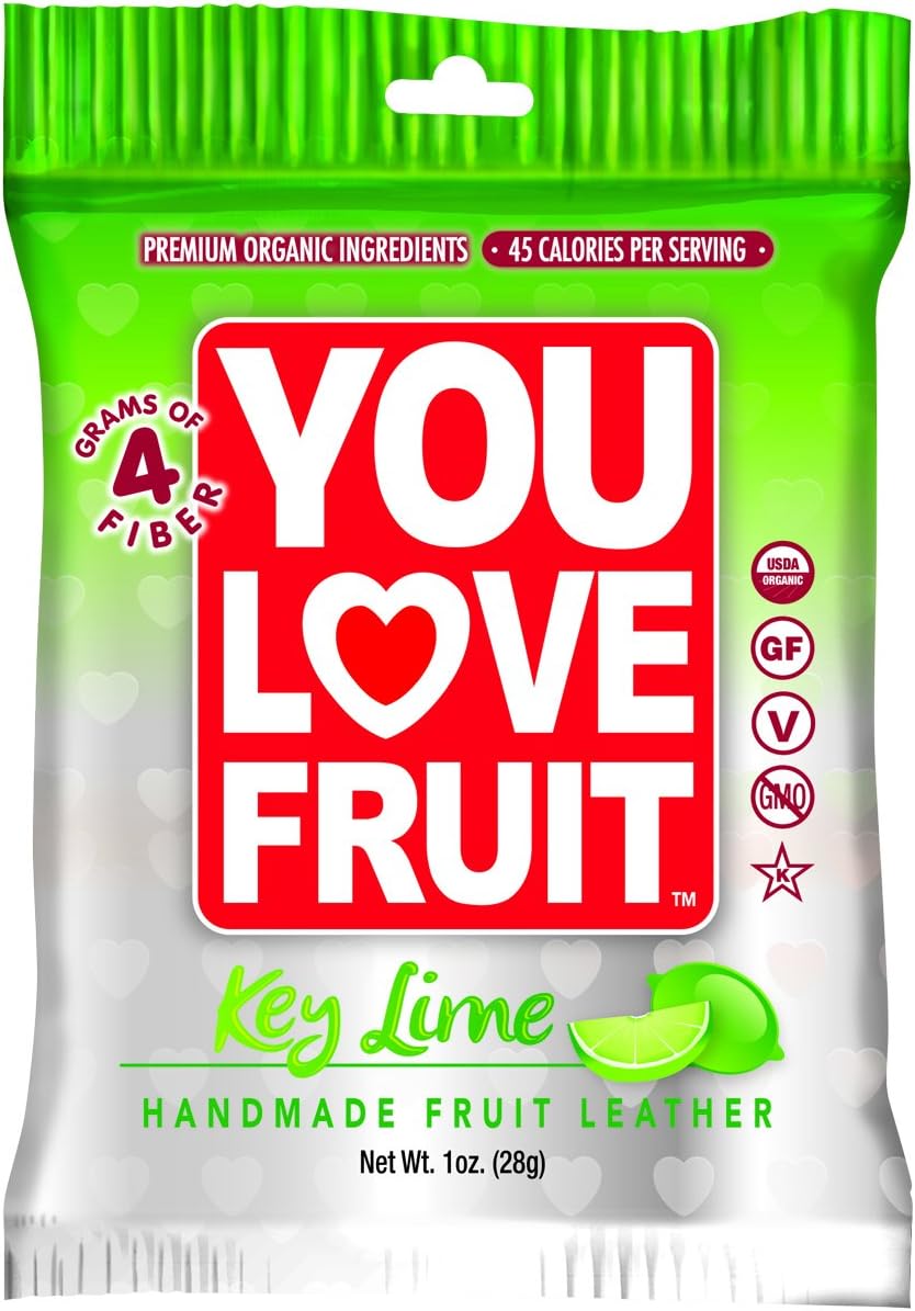 You Love Fruit Organic Fruit Leather, Key Lime, 1 Ounce (Pack of 12)