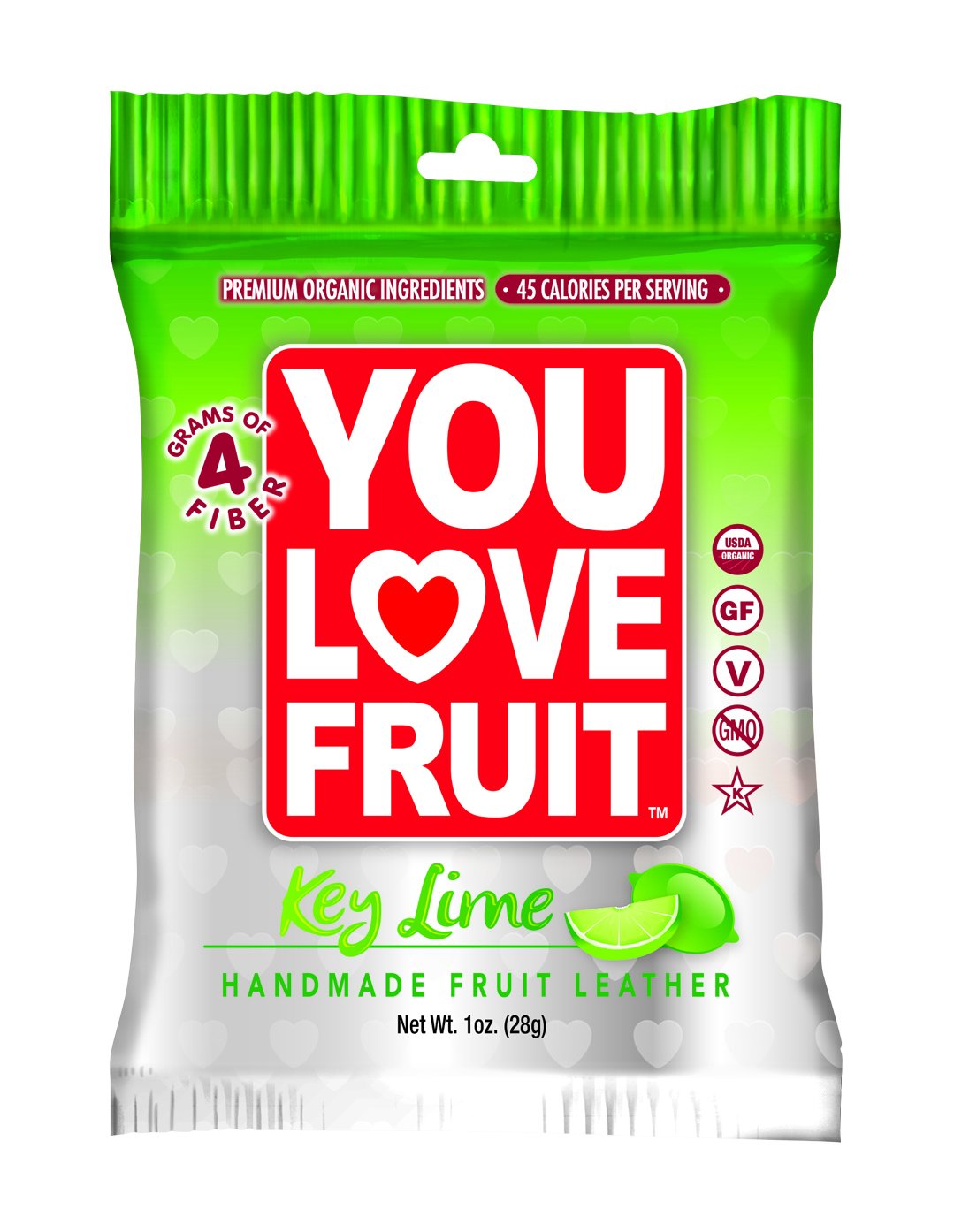 You Love Fruit Organic Fruit Leather, Key Lime, 1 Ounce (Pack of 12)