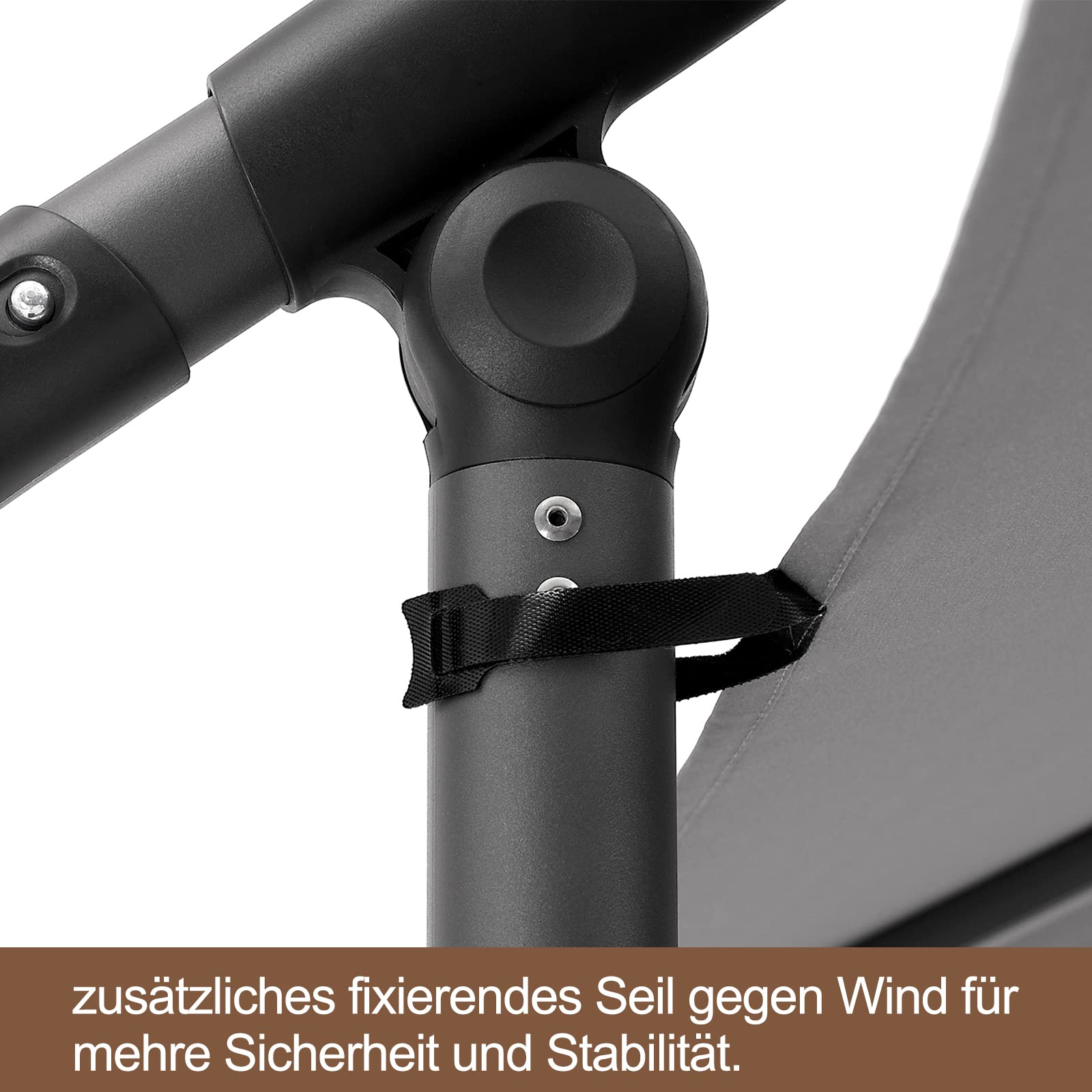 Deuline Sonnenschirm Ø300cm ALU 360° drehbar Ampelschirm + Schutzhülle + Ständer UV-Schutz Wasserabweisende Bespannung Gartenschirm Marktschirm Mallorca-Elite 521815