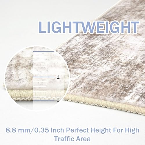 Miniatura 194 de IOHOUZE Alfombra pequeña abstracta de 2 x 3 pies, alfombra de entrada lavable para entrada interior, alfombras con respaldo de goma, alfombra gris