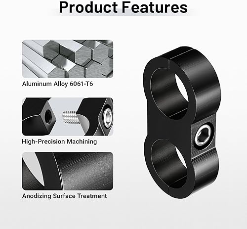 Miniatura 17 de EVIL ENERGY Abrazadera separadora de manguera 4AN, abrazadera de montaje de línea de combustible AN4, aluminio negro, 10