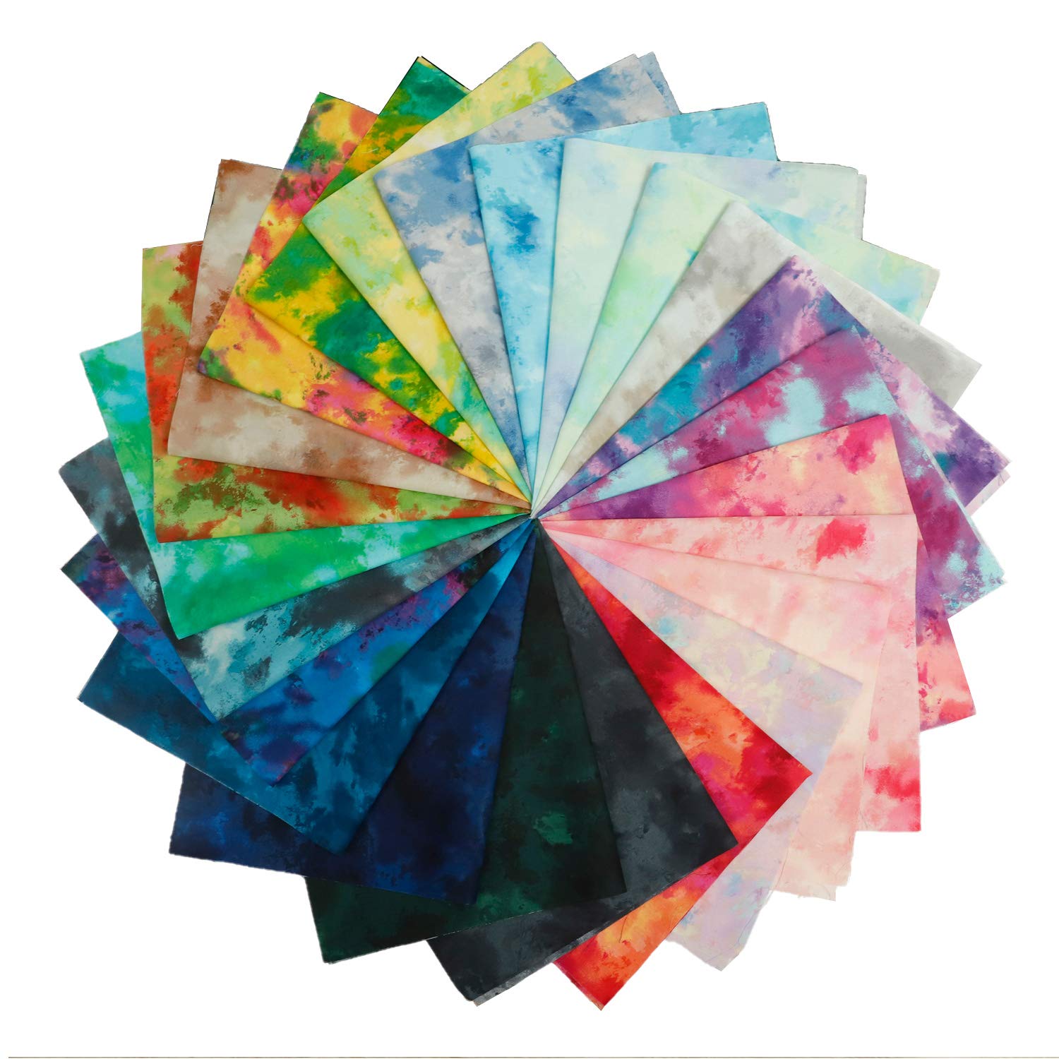 Chuanshui 24 PCS 17.5 x 10.5 inches (44 x 25 cm) 100% Cotton Craft Fabric Bundle for Patchwork 25 Different Pattern Pre-Cut Quilting Fabric Quarter Square for DIY Craft Sewing