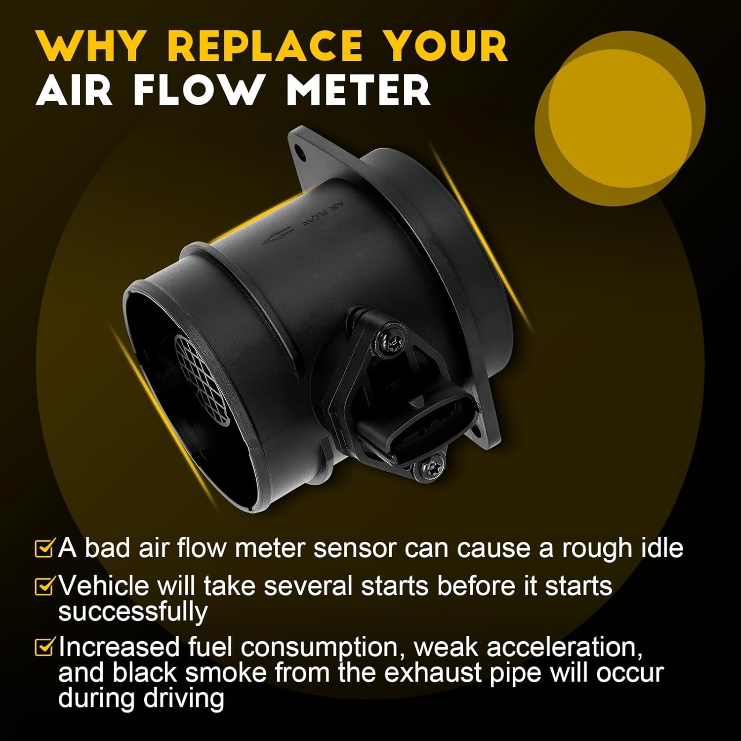 OCPTY Mass Air Flow Sensor 74-10110 Meter FITS for 2004-2007 for Cadillac CTS 3.6L,2004-2006 for Cadillac SRX 3.6L,2005-2007 for Cadillac STS 3.6L