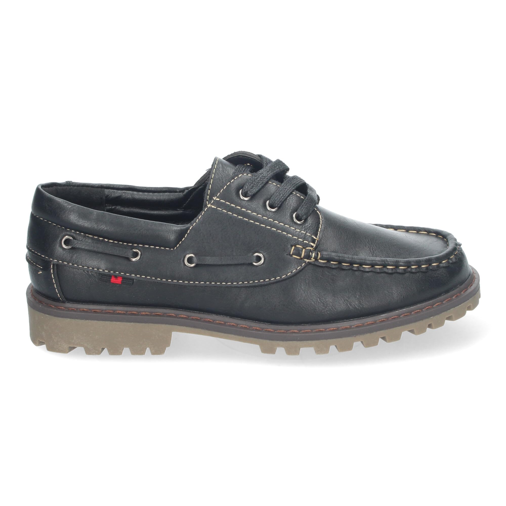 Mocasines Elegantes de Hombre con Suela Dentada Resistente, Diseno Clasico con Cosidos y Cierre de Cordones.