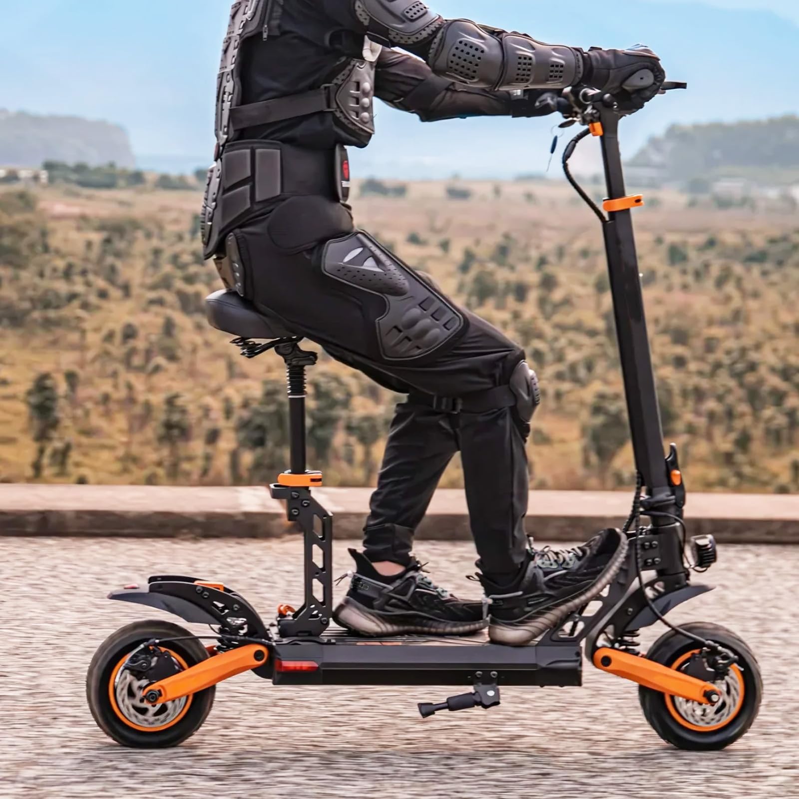 Asiento de Scooter, Asiento para KuKirin G2 Pro DB Patinete Eléctrico con Amortiguación y Diseño Desmontable Almohadón Pequeño de Motocicleta Plegable para Ciclismo de Larga Distancia