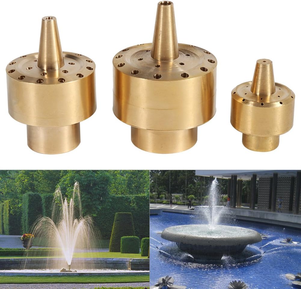 Fountain Nozzle, 1/4" (DN8) 1/2" DN15 3/4 DN20 Brass Column Water Fountain Nozzle Sprinkler Spray Head Pond Garden Fountain Accessaries Gold(1/2inch,Gold)