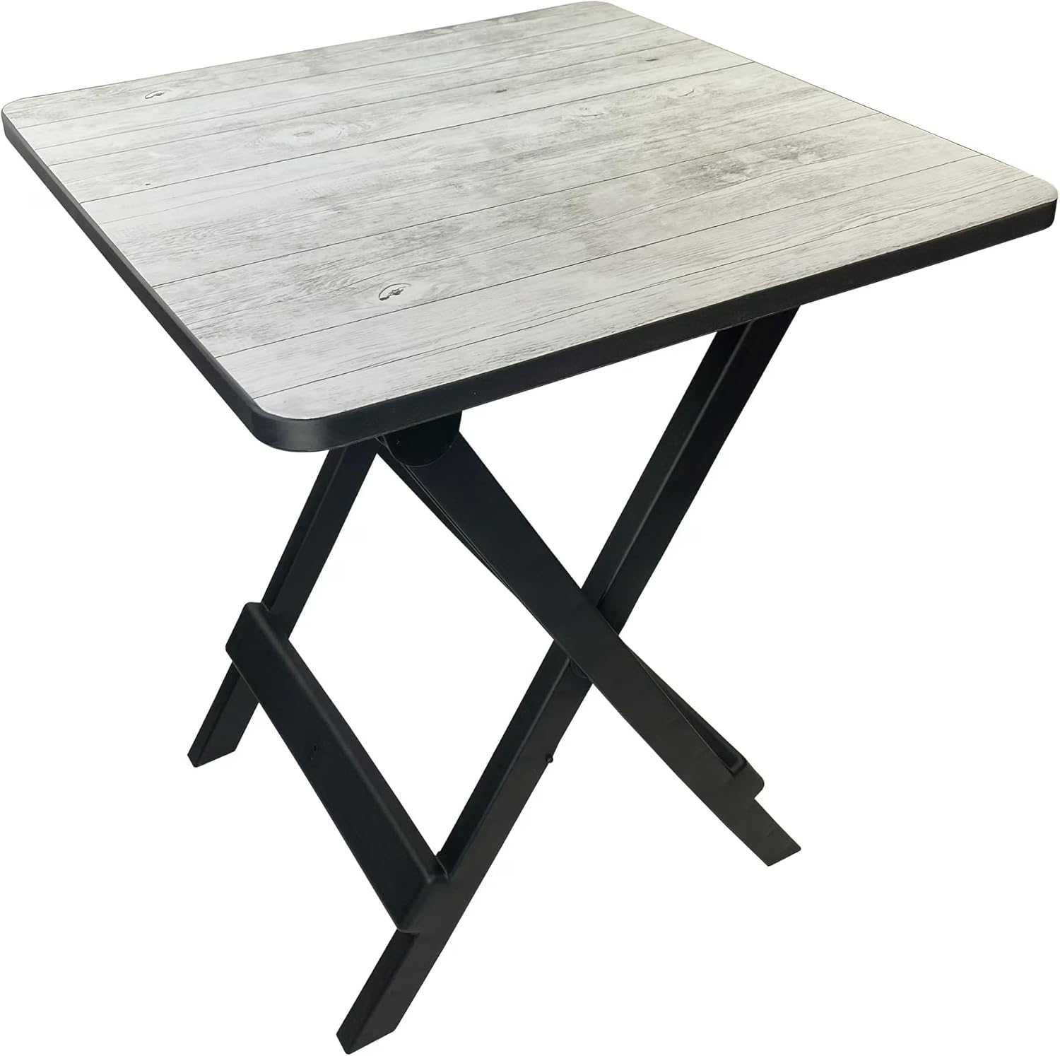 Outdoor Portable Folding Side Table with Flag Print, 19 Inch Plastic Camping Table for Patio, Lawn & Camping Trips