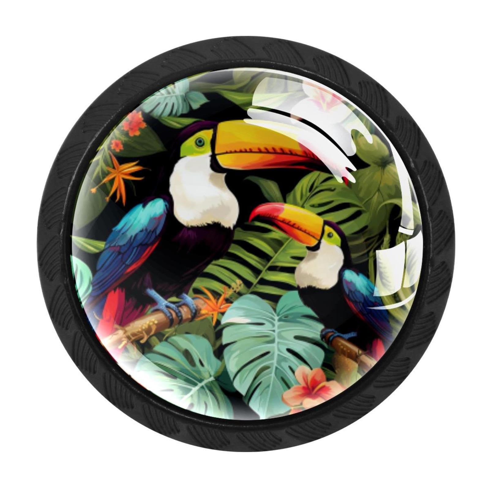 CHENZZZZ 4 Pieces Dresser Knobs Toucan Drawer knobs Cabinet Knobs Pull Handles for Home Kitchen Office