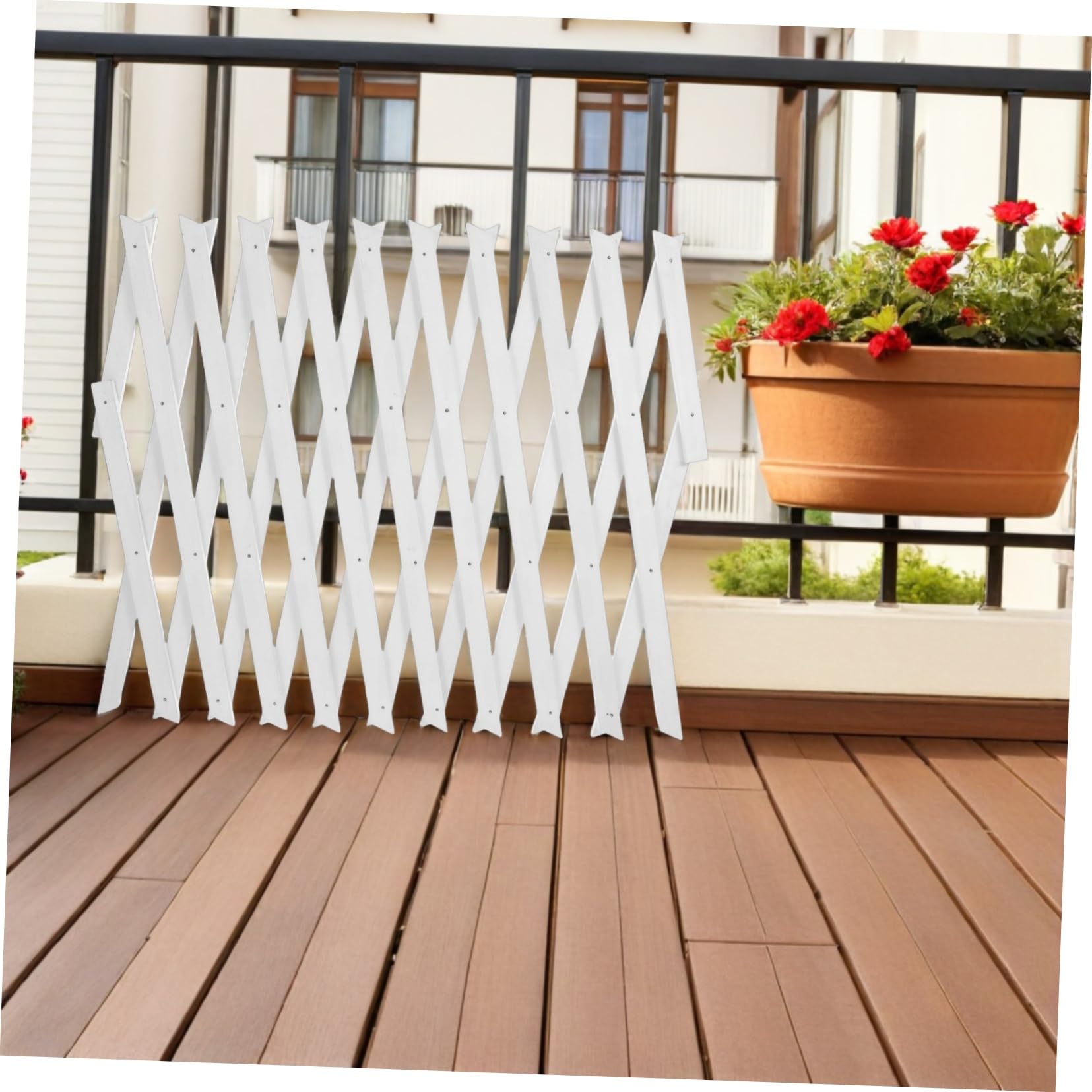 TOYANDONA Enrejado de Madera White Diseño Ajustable y Ahorra Espacio para Plantas Trepadoras para Extensible Adecuado para Montaje en Paredes Interiores y Exteriores