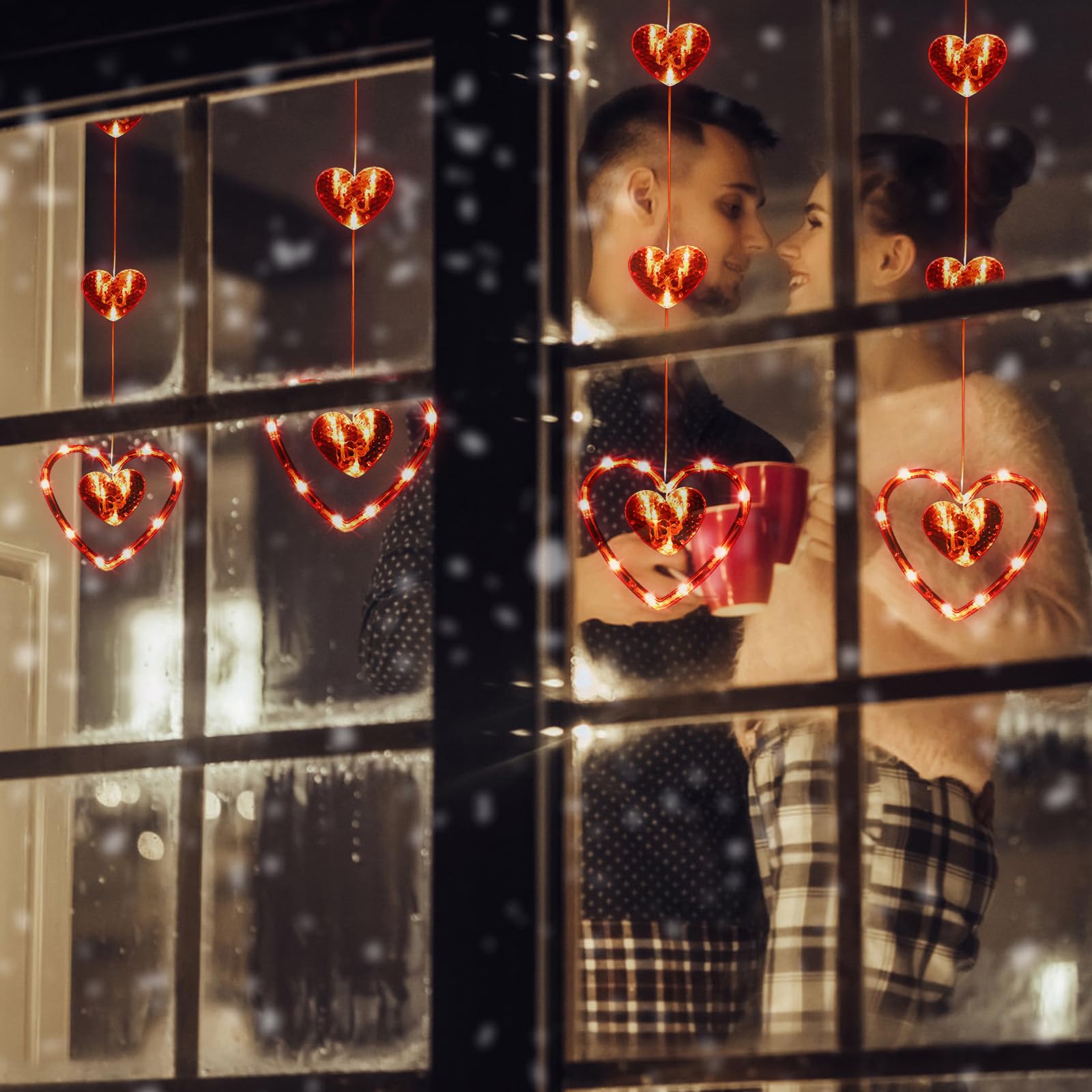 Decorazione per finestra a forma di cuore, per San Valentino
