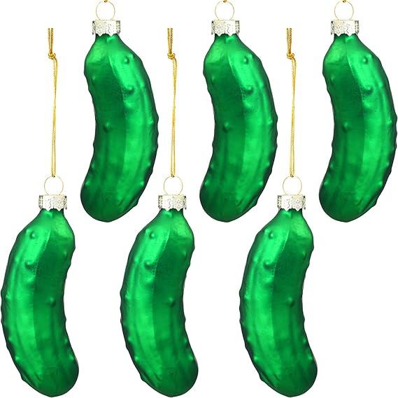 WILLBOND 6 Pieces Christmas Pickle Ornaments Sweet Pickle Christmas Pickle Ornament Amazon