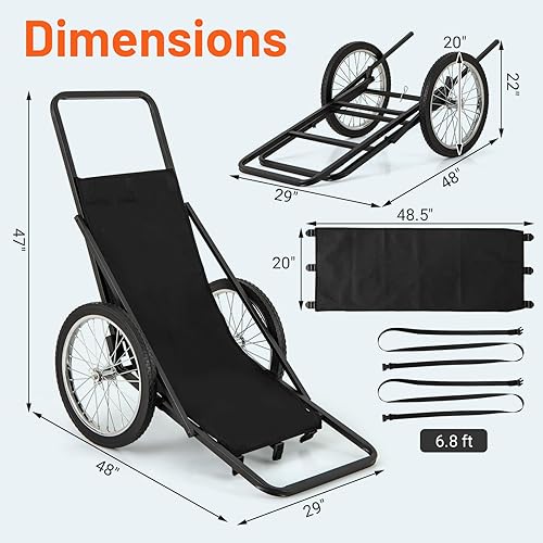 Miniatura 3 de Goplus carro plegable para ciervos, accesorios de caza, 500 lb