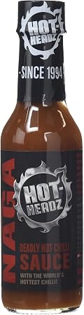 Hot-Headz! Bhut Jolokia Naga Chilli Sauce. 855,000-1,050,000 Scoville Ghost Pepper, Habanero & Scorpion Chilli Pepper Blend. Extreme Hot Sauce For Extra Spice. Great Gift For Hot Sauce Lovers. 148ml