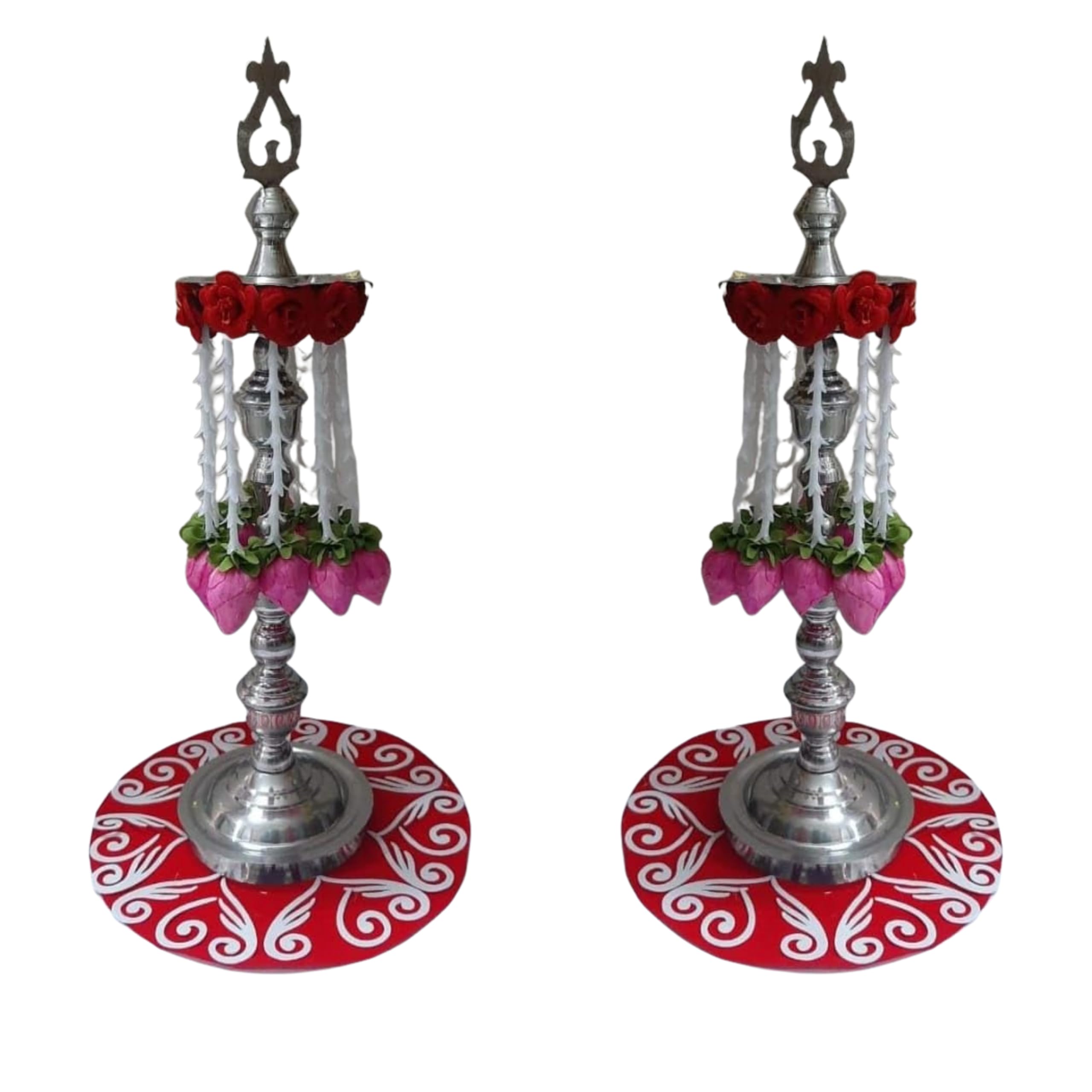 Daedal crafters Lotus Diya Tying with Rangoli for Diwali Decoration, Red Rangoli Patch, Artificial Rangoli for Pooja Decoration Items, Rangoli for Festival Home & Door Décor-image-32