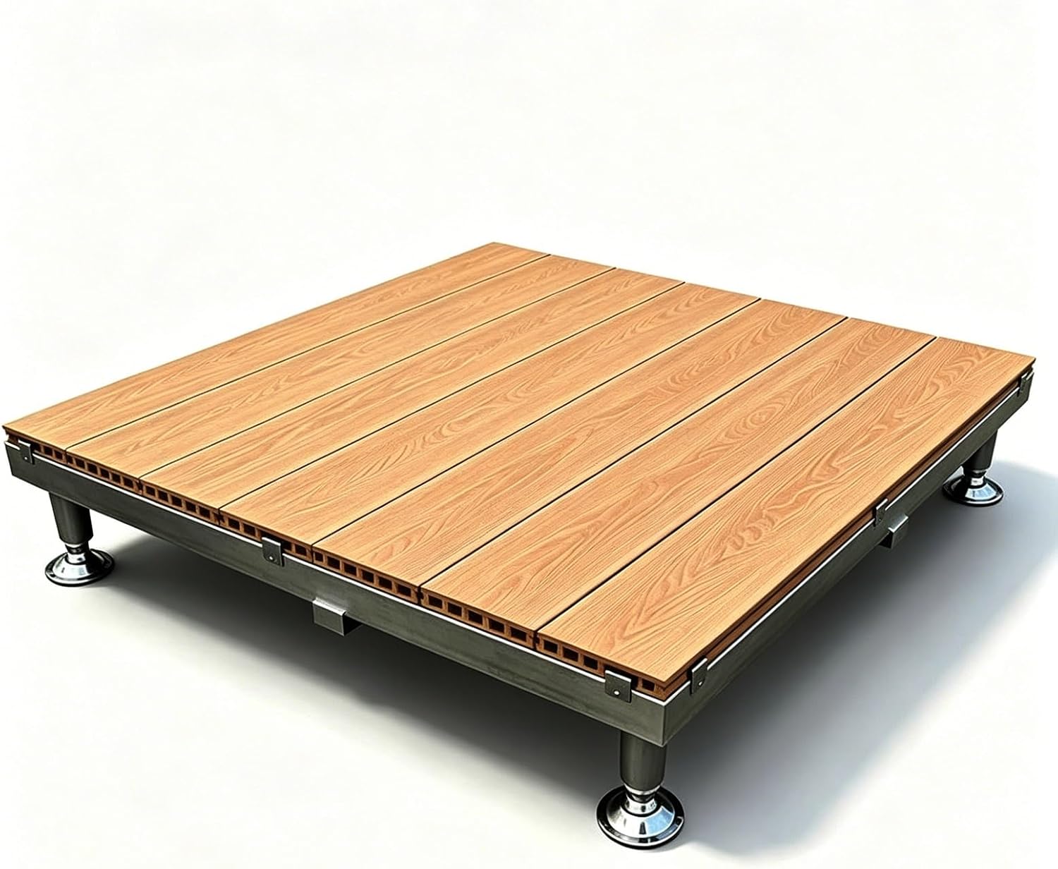 Terrasse Flottante WPC Teak, Grande Plateforme