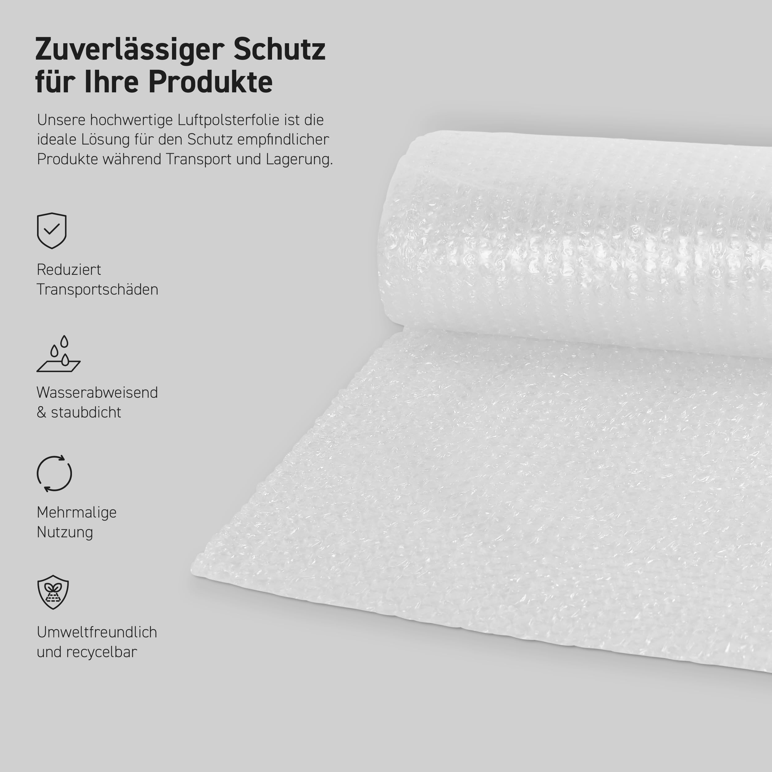 Rotolo di pluriball Premium 50 m – Made in Germany – Imbottitura 60 my per trasloco e spedizione – Pellicola a nodi (30, 40 cm x 10 m)