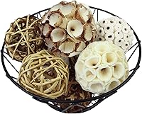 Vista 4 de Blue Donuts Bolas decorativas para cuencos, bolas decorativas para centros de mesa, bolas de mimbre de ratán surtidas, bolas de vid orb, rellenos