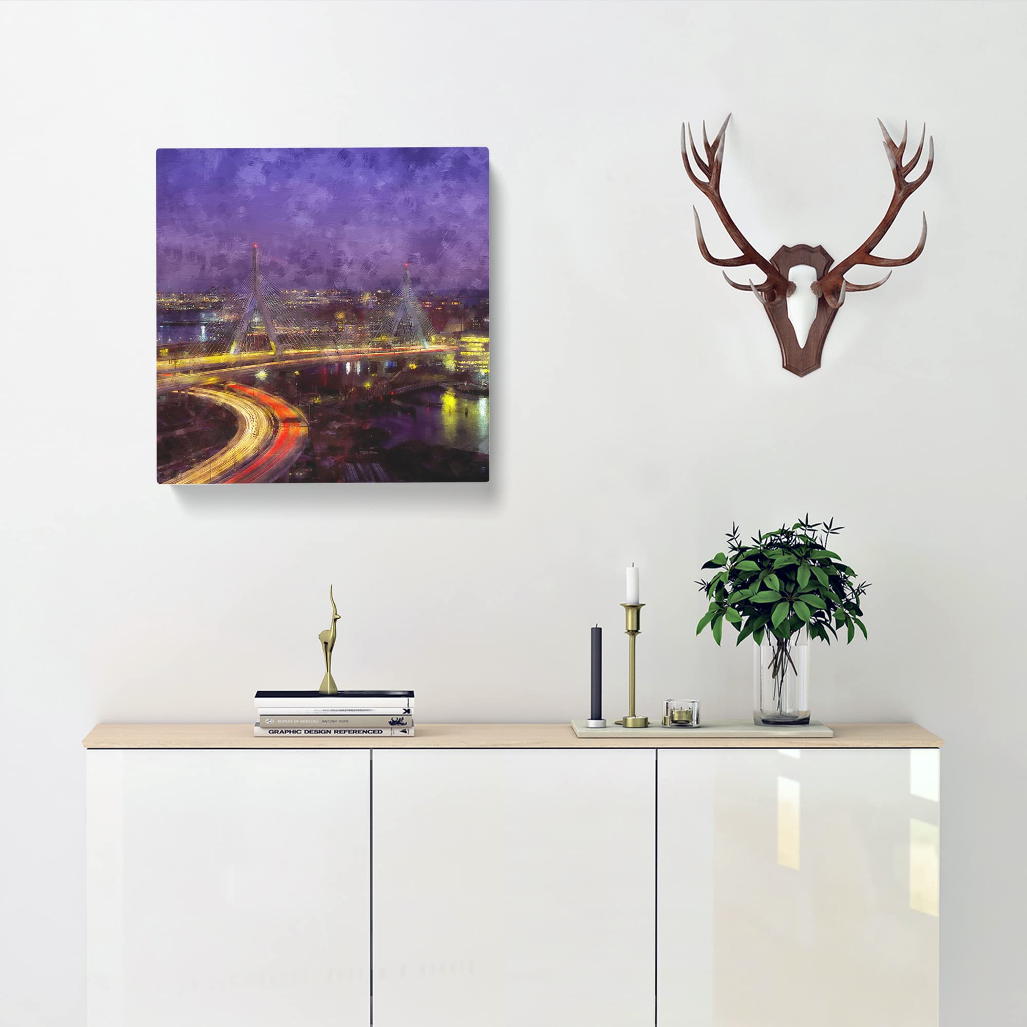 Massachusetts Boston Skyline Canvas Print, Mixed, 35L x 35W cm - Image 2