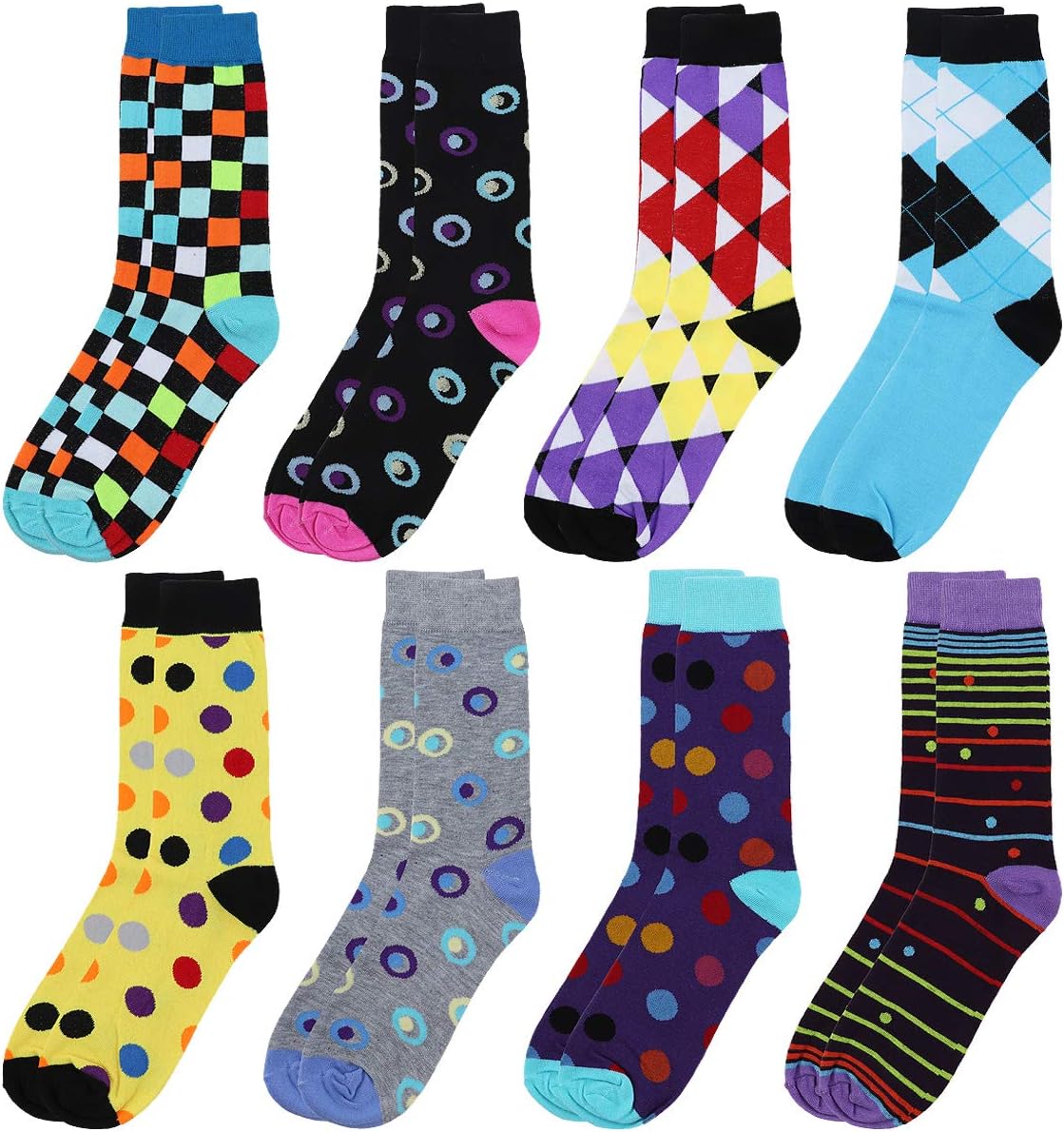 Falari Men Colorful Funny Novelty Crazy Combed Casual Dress Socks & Argyle Socks - Image 2