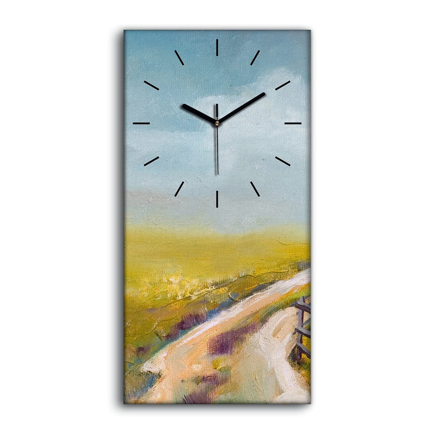 Horloge sur Toile Silencieuse Sans Tic-Tac Décoration Murale Salon Chambre 30x60