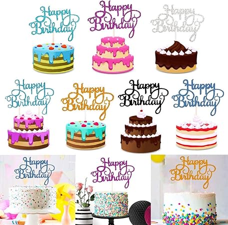 Jpyh 35 Pieces Happy Birthday Gateau Toppers Joyeux Anniversaire Pour La Decoration De Fete Topper De Gateau D Anniversaire Choix De Petit Gateau 7 Couleurs Amazon Fr Cuisine Et Maison