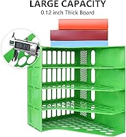 Vista 3 de SAYEEC Magazine File Holder, Plastic Desk Organizer File Folder Holder for Desk with 4 Vertical Compartments, Sturdy Desktop Binder Organizer Home