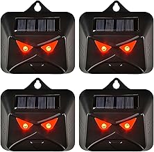 ALLOMN Solar Animal Repeller Outdoor 4 Pack Solar Night Repeller with Red LED Light, Skunk Deterrent Devices, Deer Repellent, Fox Repellent, Repellent