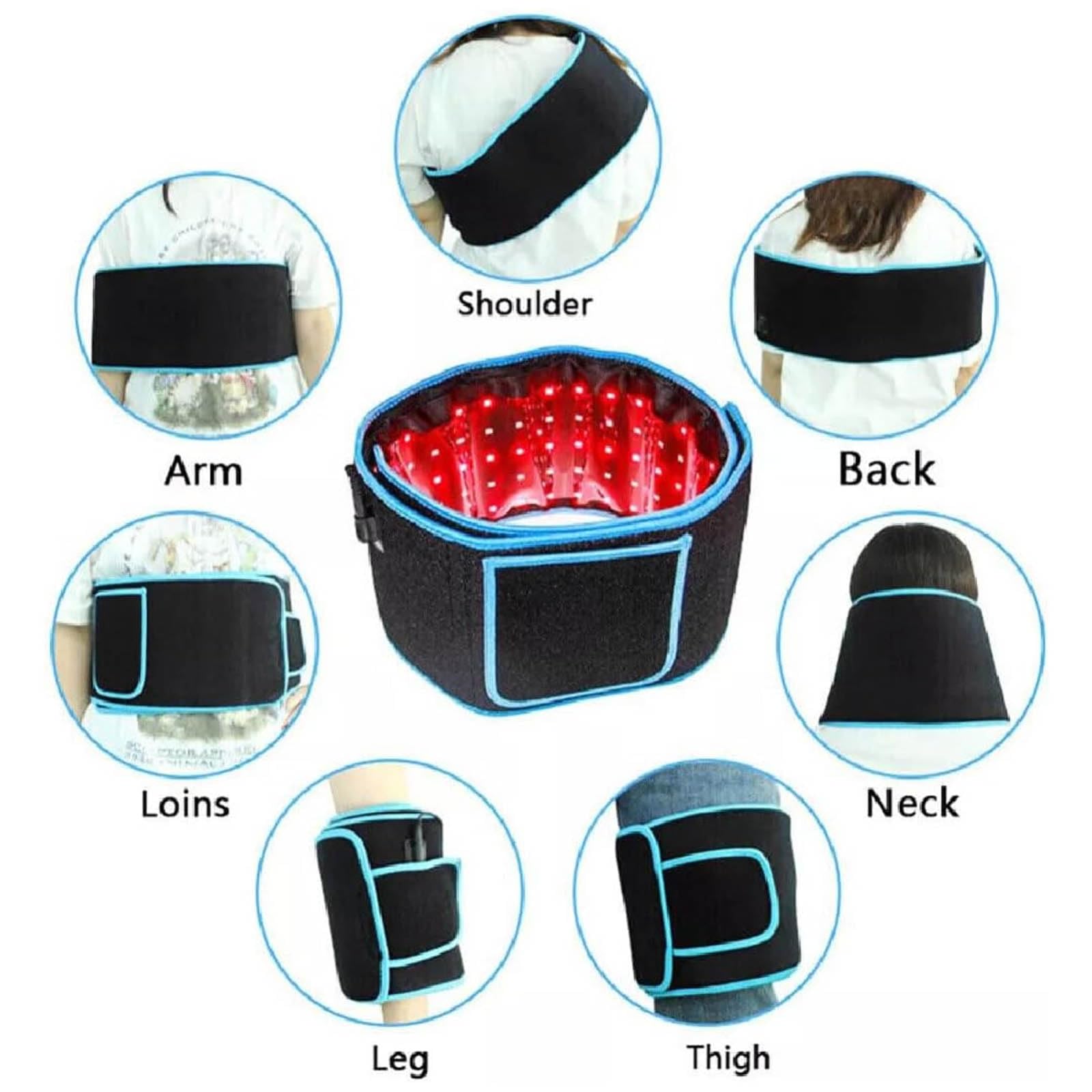Rückenstütze mit 5-stufiger Einstellung for Taille, Rücken, Schulter, Bauch, Bein, Gelenkschmerzen, Linderung von Schmerzen, 3 Netzteile, Schwarz, US,Lendenstützgurt(Black,UK)