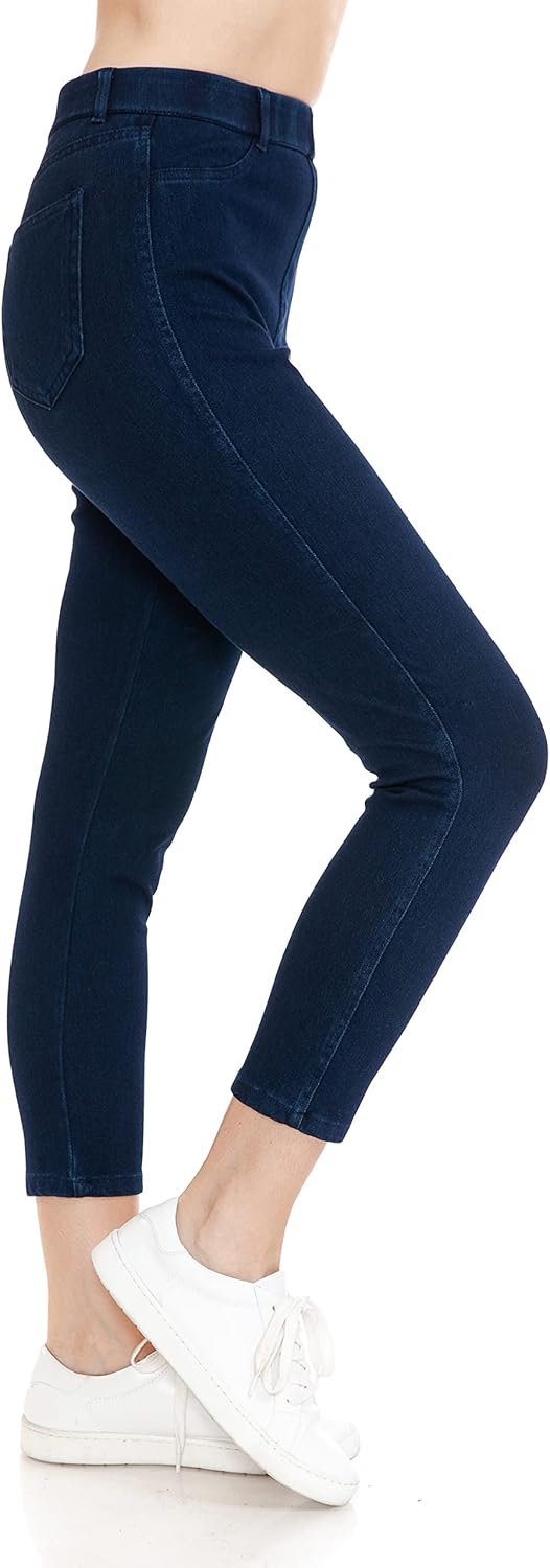 Leggings Depot Women's Stretch Pull-on Skinny Denim Look Jean Leggings (Available in Plus Size) - Image 2