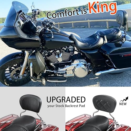 Miniatura 2 de FOVPLUE Almohadilla para respaldo de pasajero, almohadilla de barra Sissy para Harley Touring Electra Glide/Road Glide/Road King/Street Glide/Trike