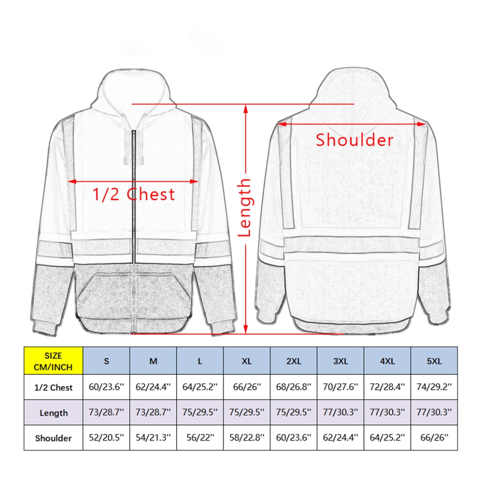 Chaleco reflectante de alta visibilidad, Chaqueta polar reflectante de alta visibilidad con capucha, multicolor, varios tamaños