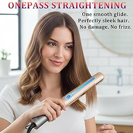 NITION Ceramic Tourmaline Hair Straighteners LCD Flat Iron MCH 10s Fast Heating Up. 1 Smooth 3D Floating Plate Healthy Straightening Tools. Travel Pouch Bag. Dual Voltage. Elegant Gift Box