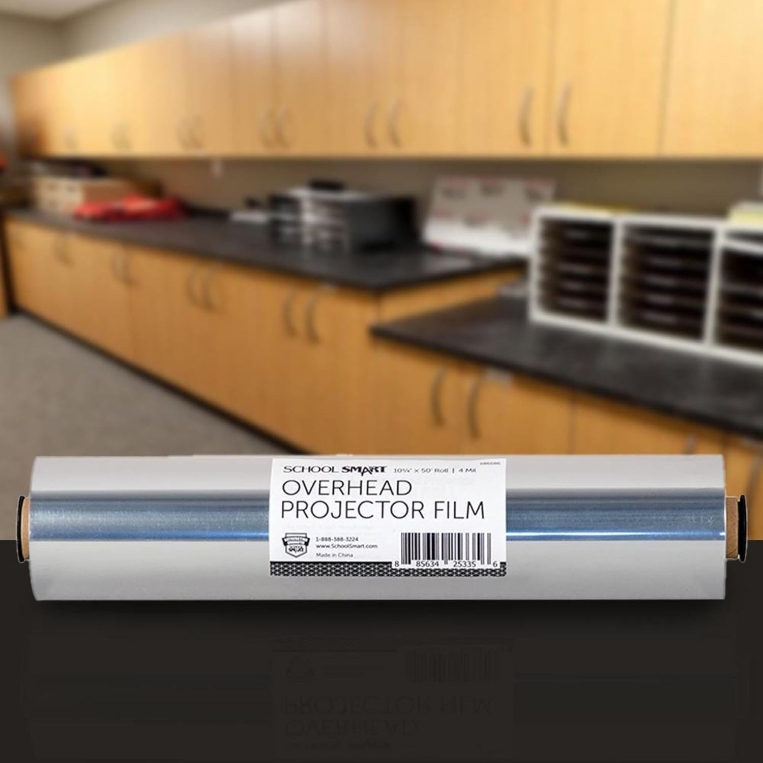School Smart Overhead Projector Film Roll, 10-1/4 Inches x 50 Feet, 4 mil Thick