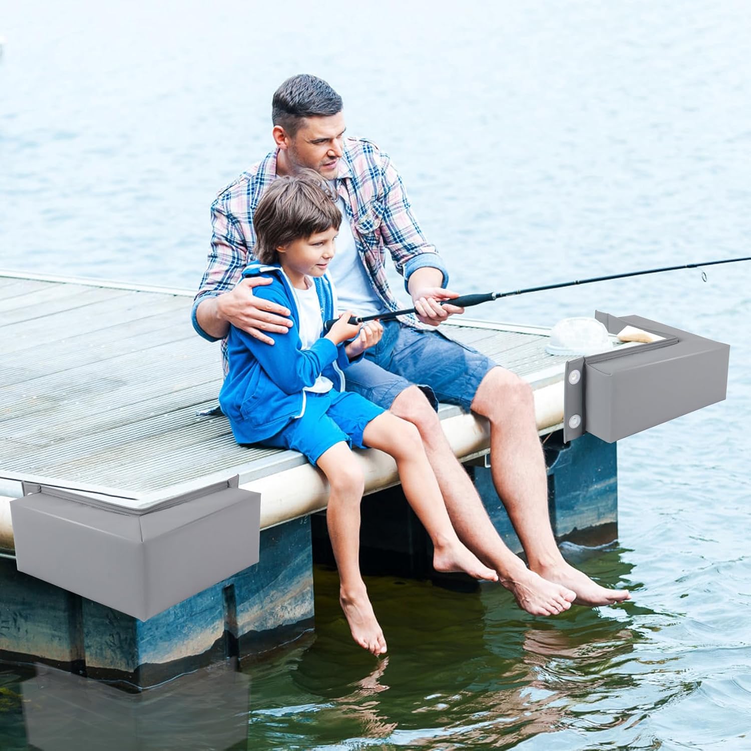 ORLANG 2Pack Dock Corner Bumpers,PVC Boat Dock Fenders with Stainless Steel Screws,Boat Dock Guards,Docking Edging Guard for Docking Edges, Corner Dock or Piers Edge(Grey)