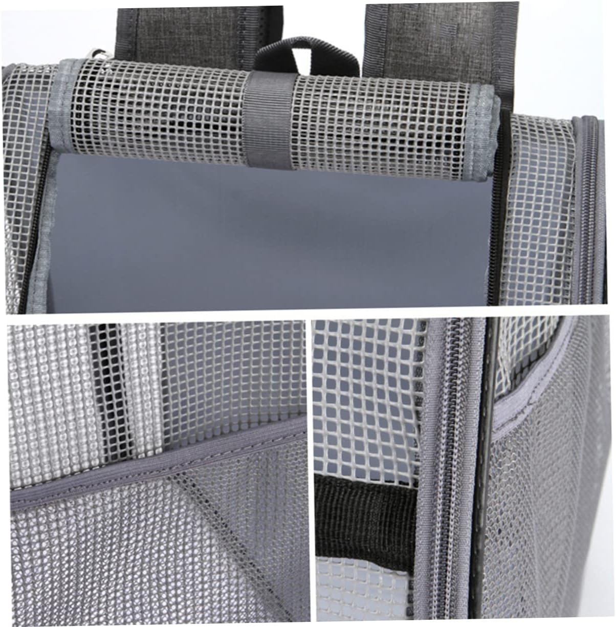 1Pc Breathable Mesh Pet Backpack Portable Shoulder Carrier for Cats Dogs Lightweight Pet Bag Durable Cation Material for Travel Black