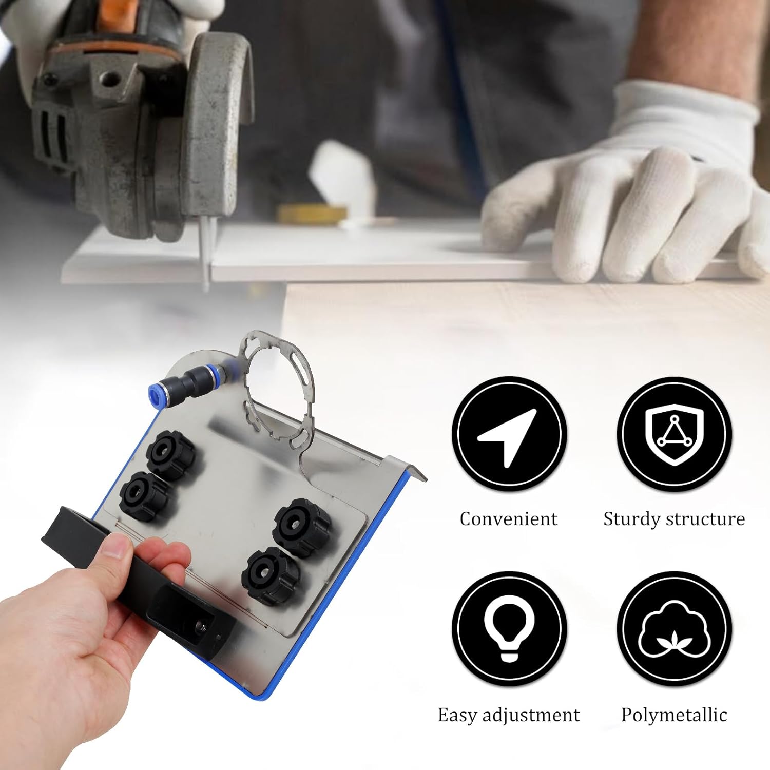 Angle Grinder Stand for Tile 45° Chamfer Cutting, Stainless Steel Angle Grinder Holder Tile Cutter Tool, 45° Ceramic Tile Chamfer Cutting Bracket Attachments for 100 Type Angle Grinders (Regular)