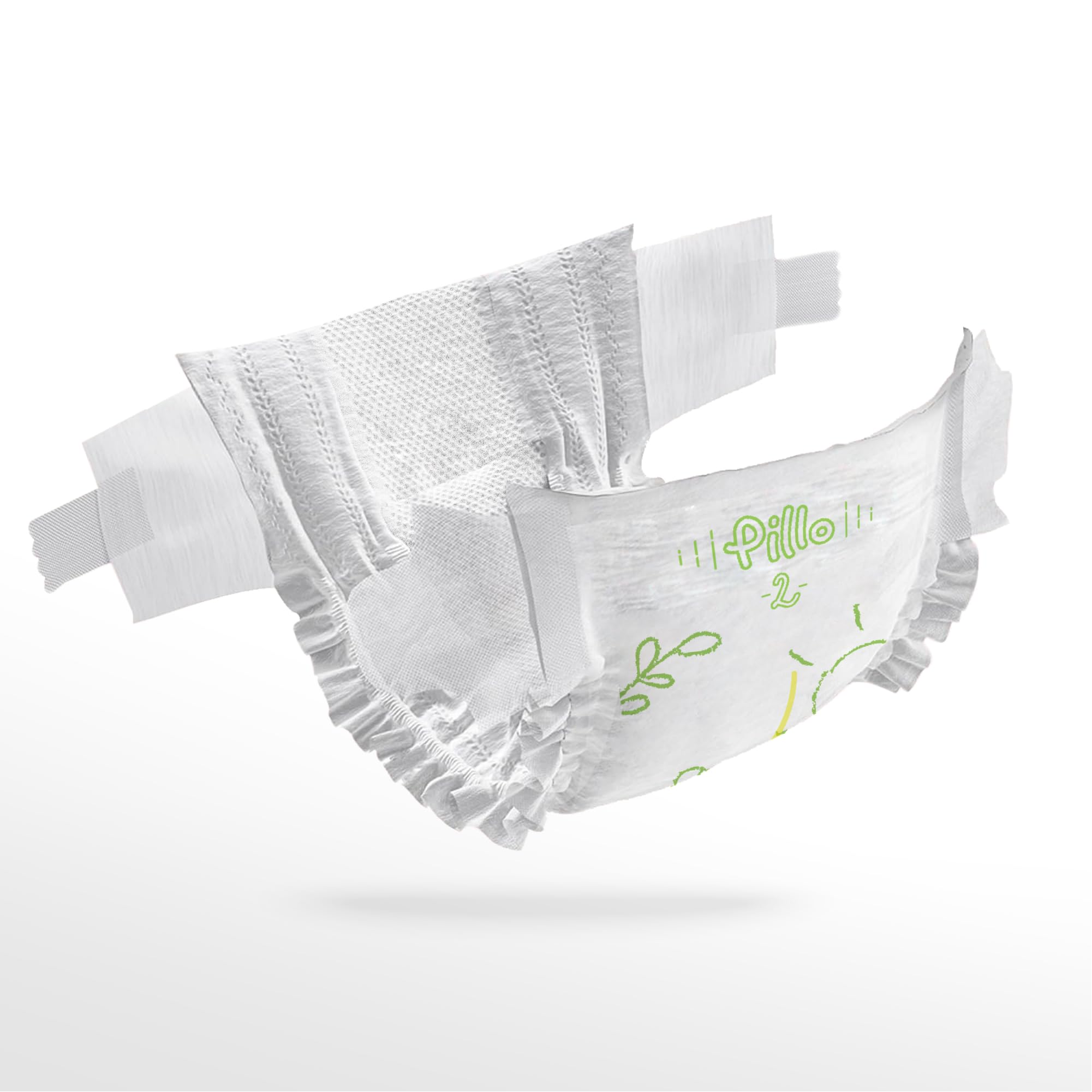 Pillo Windeln 2 - Karton mit 186 Windeln, 6 Packungen mit 31 Windeln Größe 2 - Mini (4-8 kg) - Windel Neugeborene, Baby Diapers