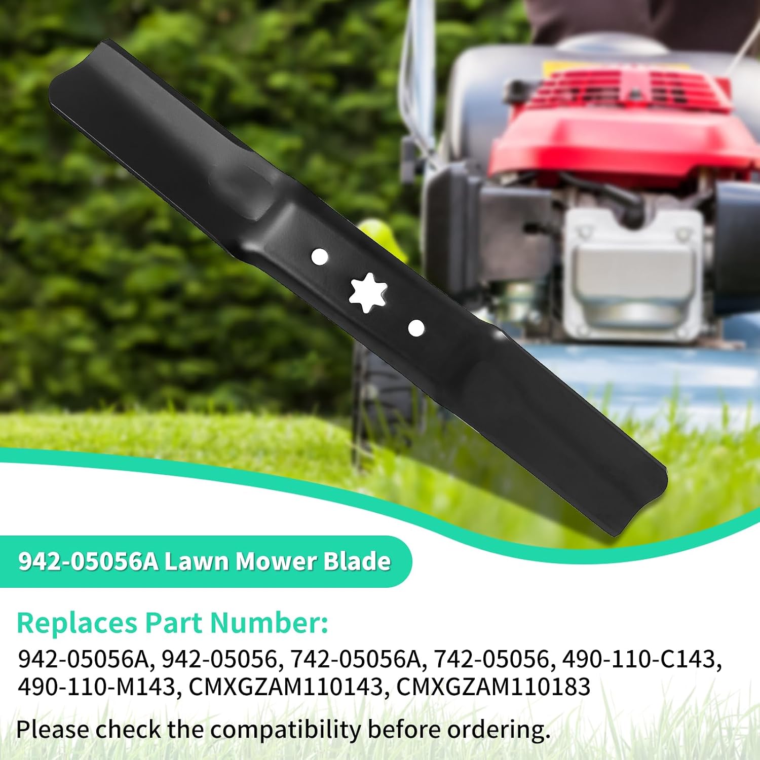 942-05056A Mower Blades for 54" Deck, 942-05056 Medium Lift Blades Compatible with Cub Cad-et RZT-L54 XT1 XT2, Craftsman Riding Mower, Troy-Bilt, MTD, Replaces 742-05056A 742-05056, 3 Pack