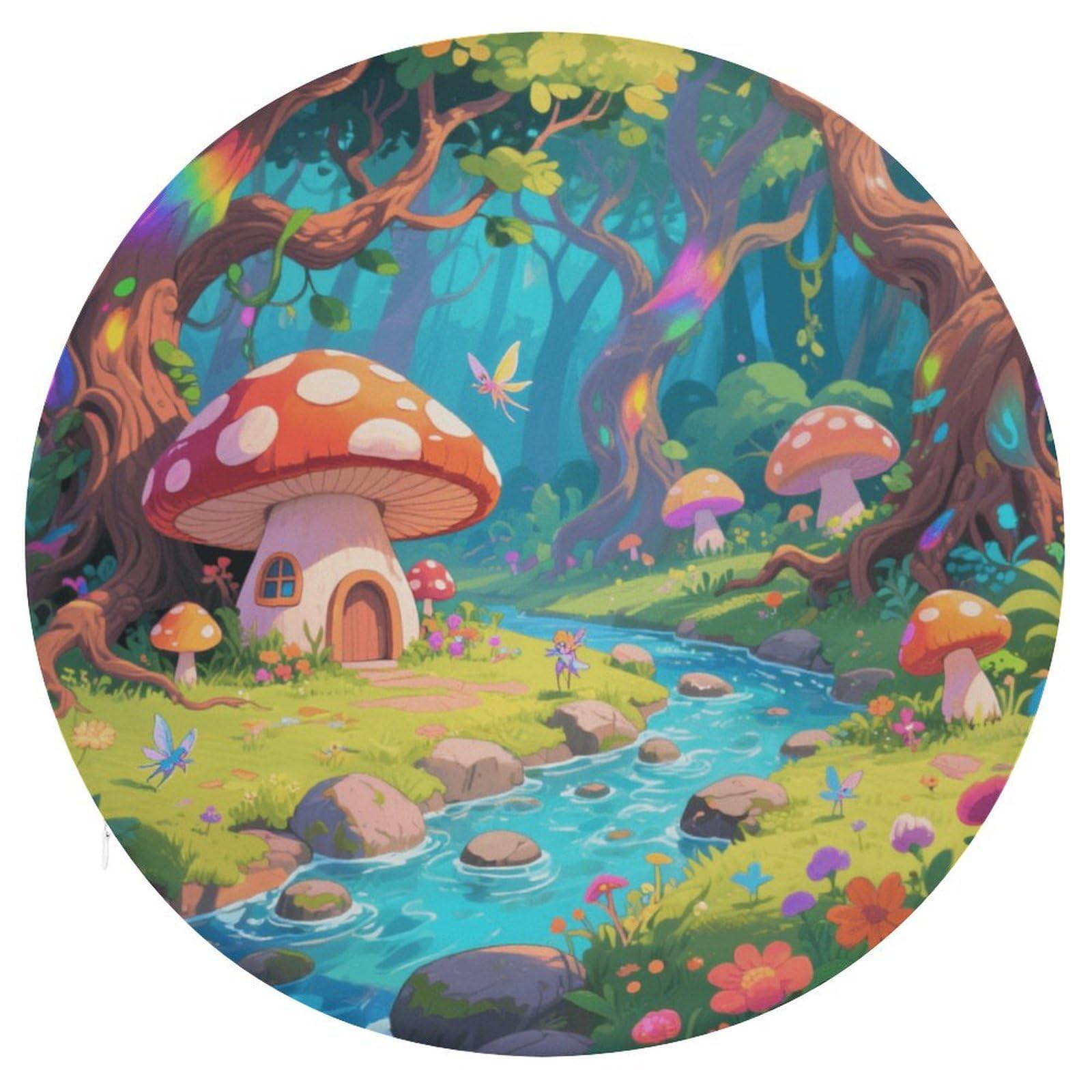 Cojín para silla y jardín Fantasy Forest, asiento redondo de espuma para el bienestar en casa