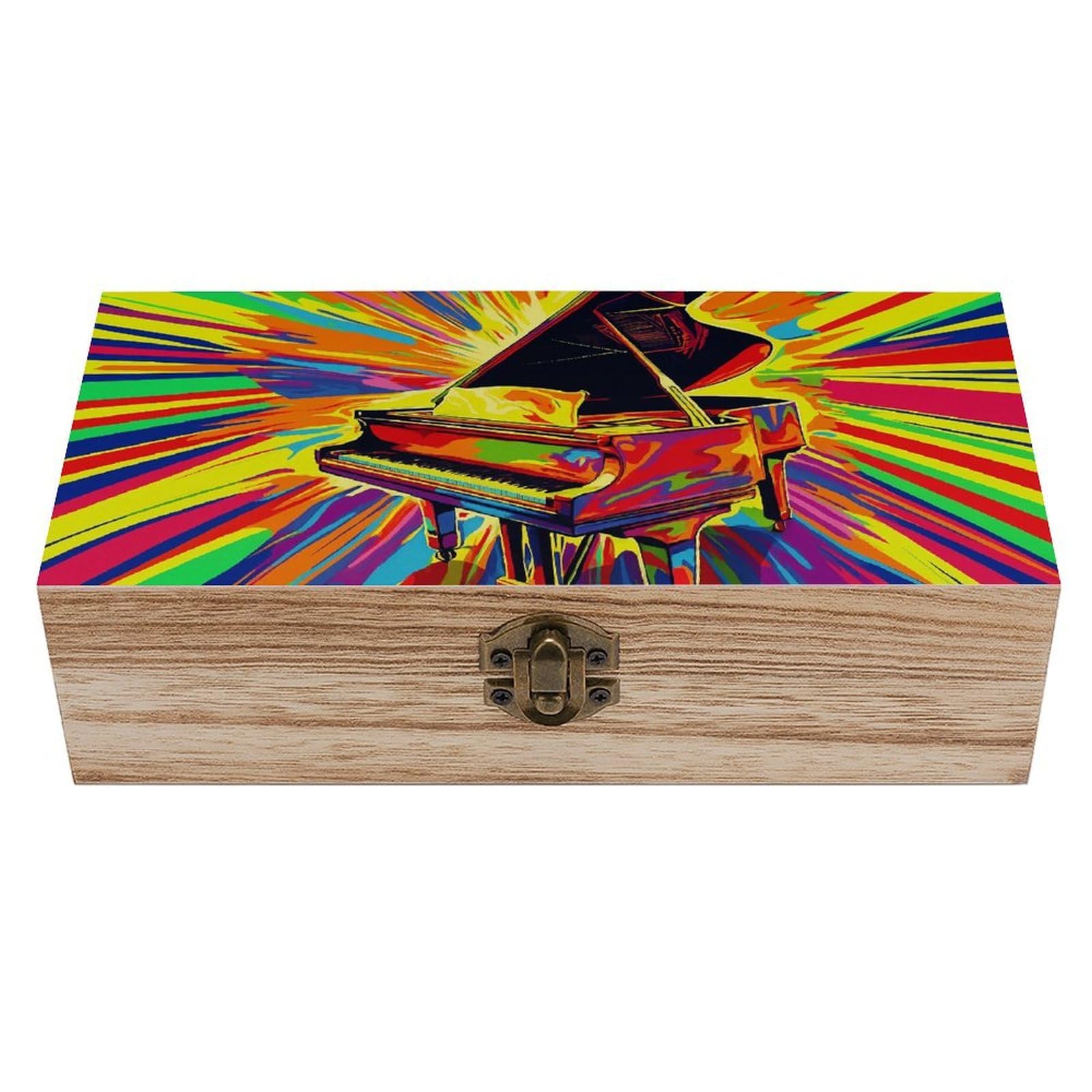 SMAZDFXX Vibrant Piano Wooden Storage Box Multipurpose Decorative Box for Jewelry Photo Home Decor