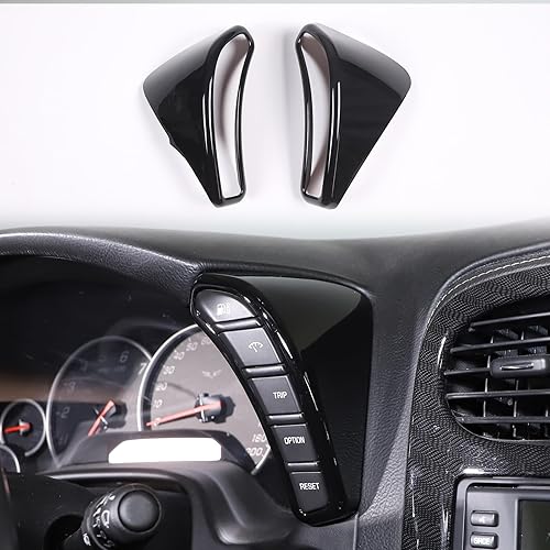 Moittellc Cubierta de botón para salpicadero compatible con Chevy Corvette C6 2005-2013, bisel del velocímetro, accesorios interiores del marco